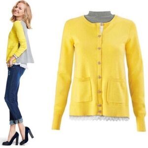Cabi Love Carol Collection Belle Yellow Cardigan XS